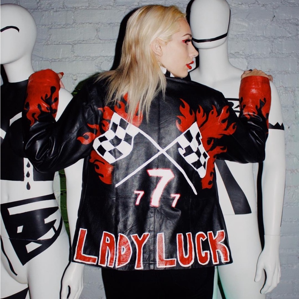 painted leather jacket